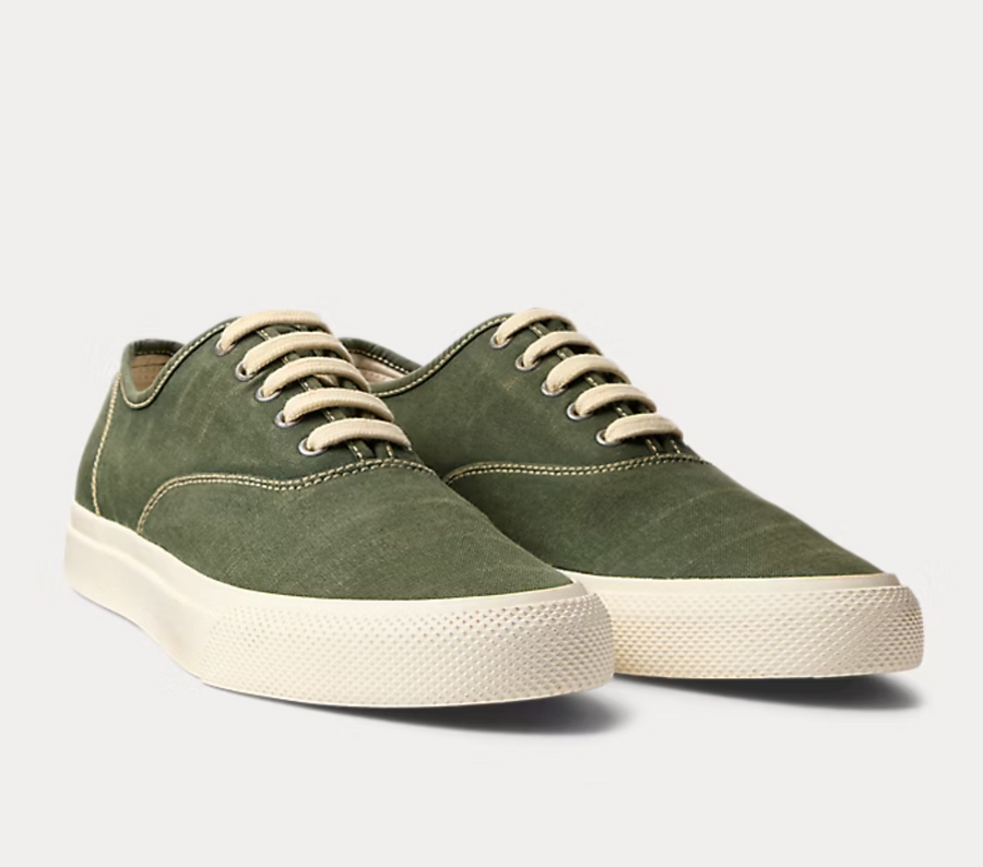 Double RL - Canvas Sneaker in Faded Forest Green