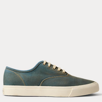 Double RL - Washed Canvas Sneaker in Faded Blue