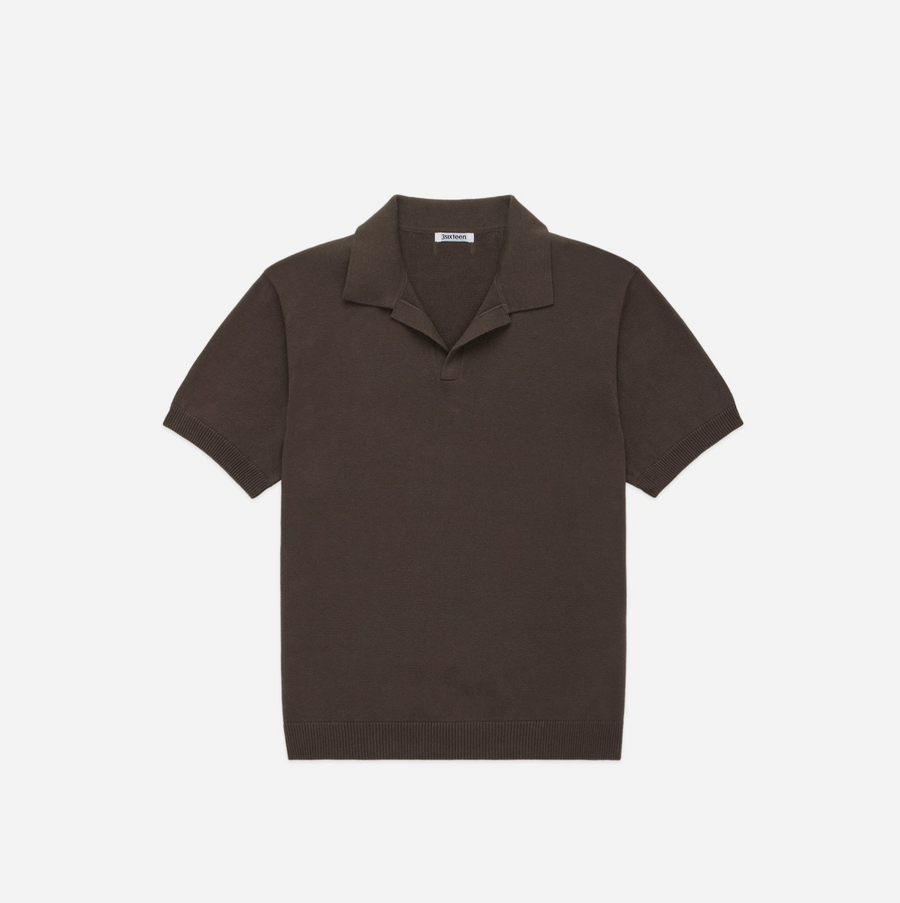 3sixteen - Knit Polo in Earth Pima Cotton