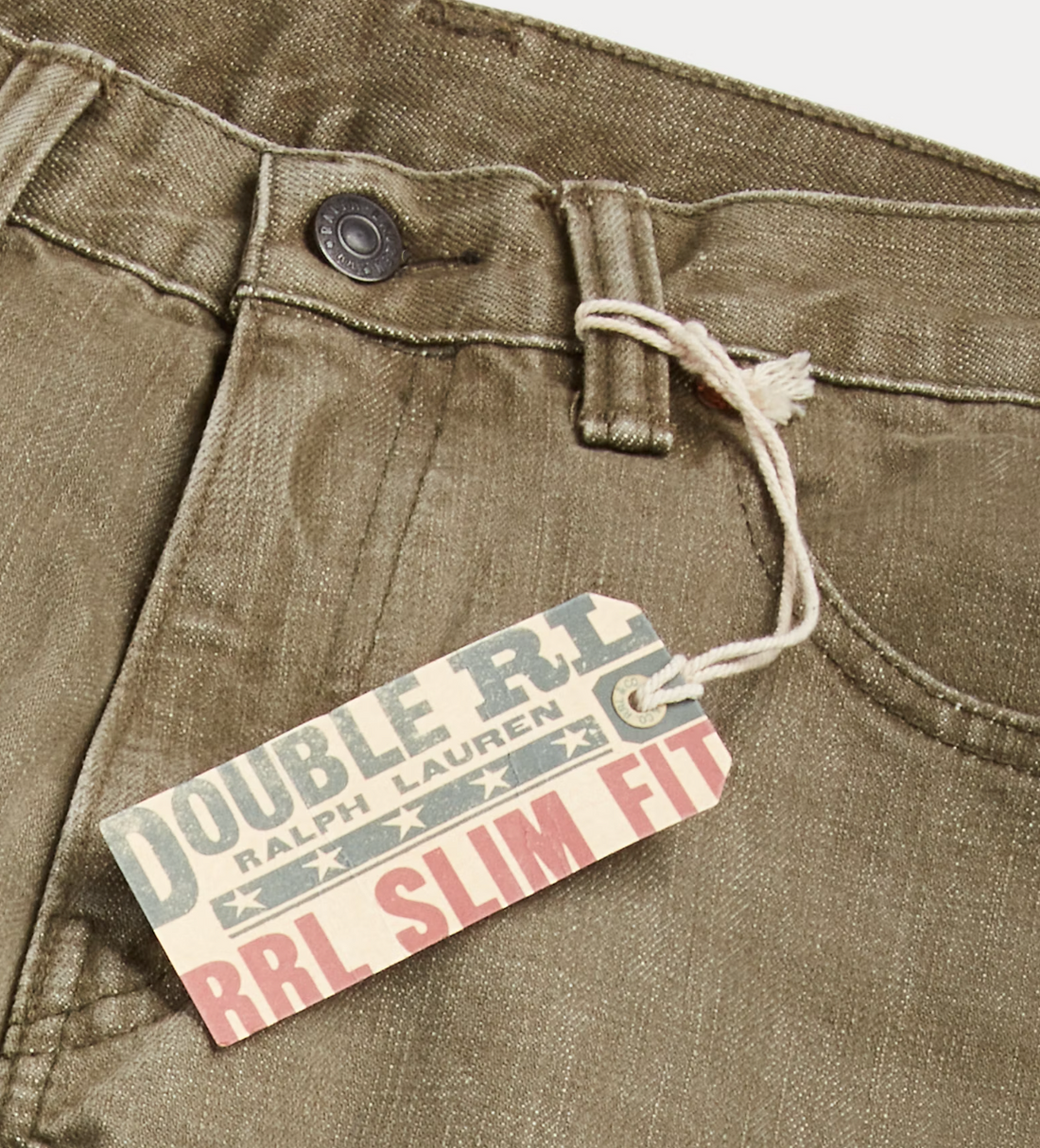 Double RL - Slim Fit Jean in Olive