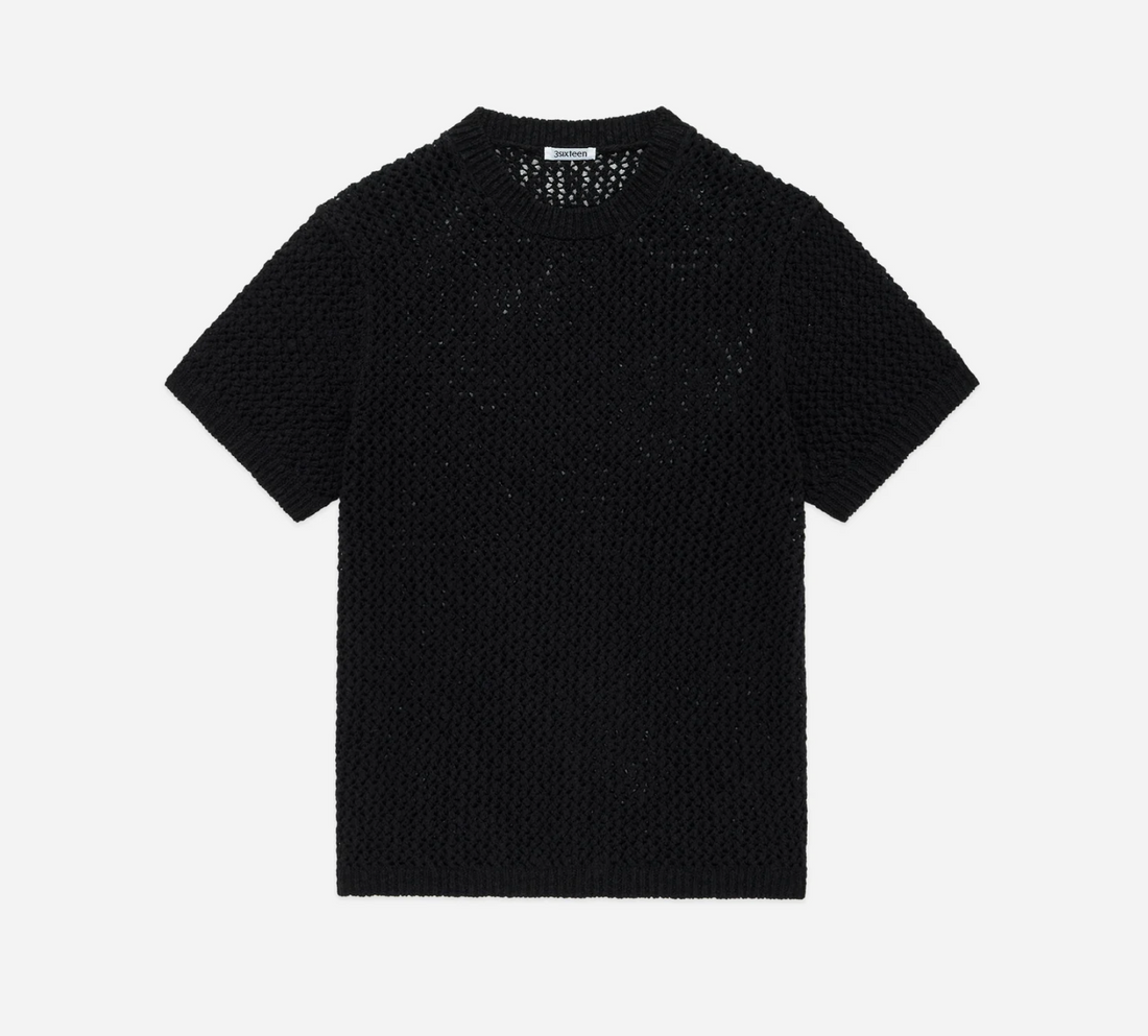 3sixteen Knit T-Shirt in Black Flamme Mesh – Fountainhead NY
