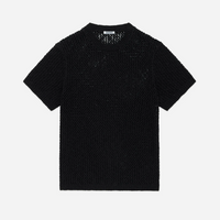 3sixteen - Knit T-Shirt in Black Flamme Mesh