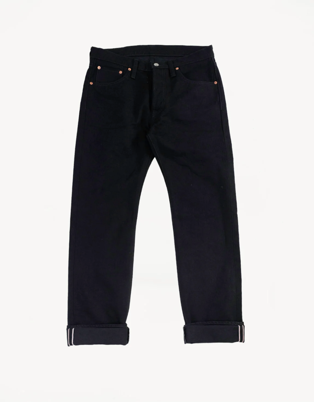 Iron Heart - IH-666S-142bb - 14oz Selvedge Denim Slim Straight Cut Jeans - Black/Black