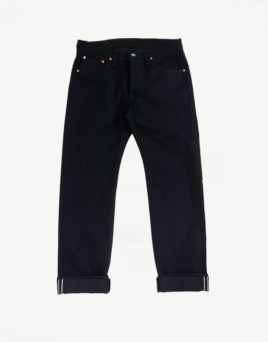 Iron Heart - IH-666S-142bb - 14oz Selvedge Denim Slim Straight Cut Jeans - Black/Black
