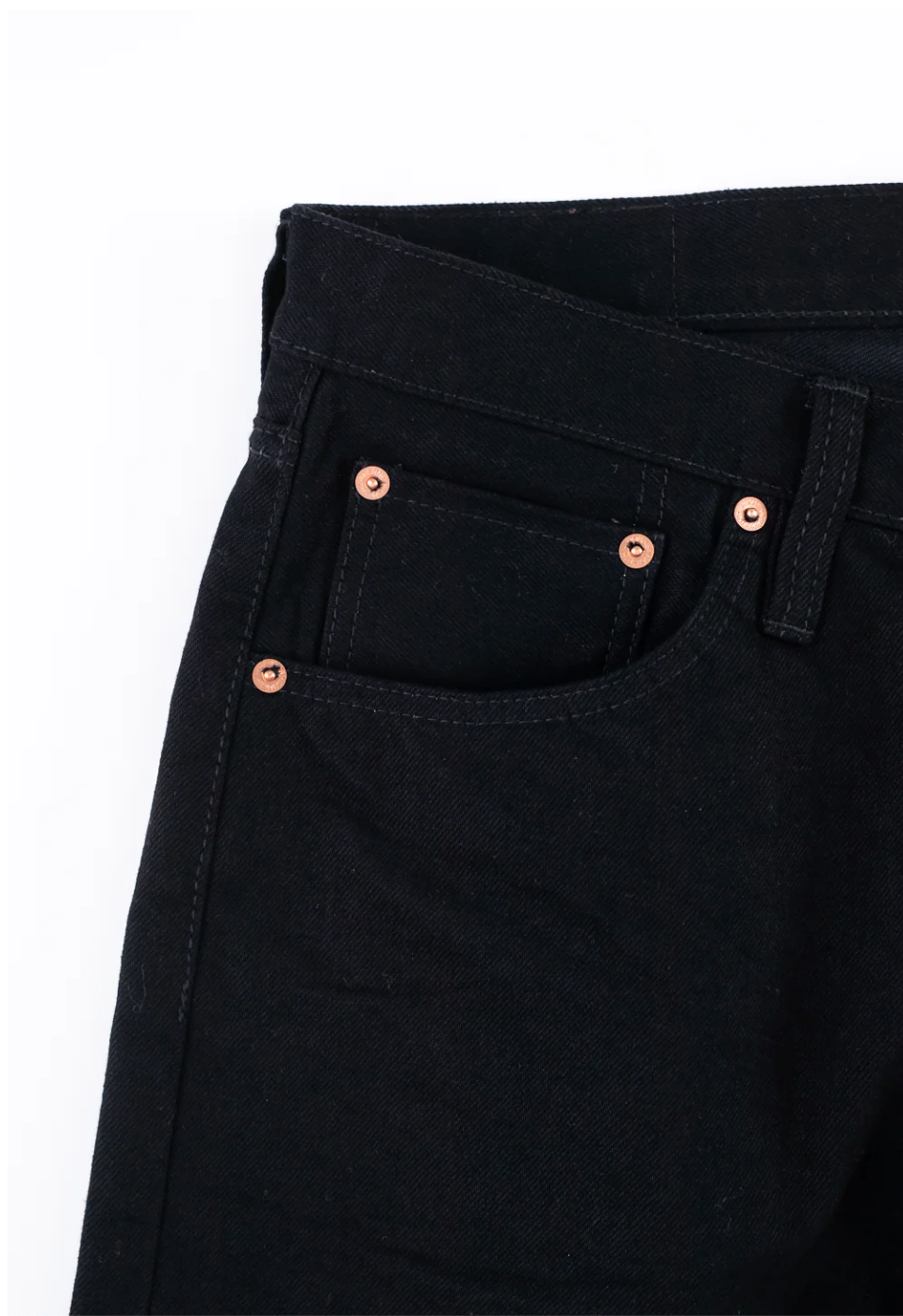Iron Heart - IH-666S-142bb - 14oz Selvedge Denim Slim Straight Cut Jeans - Black/Black
