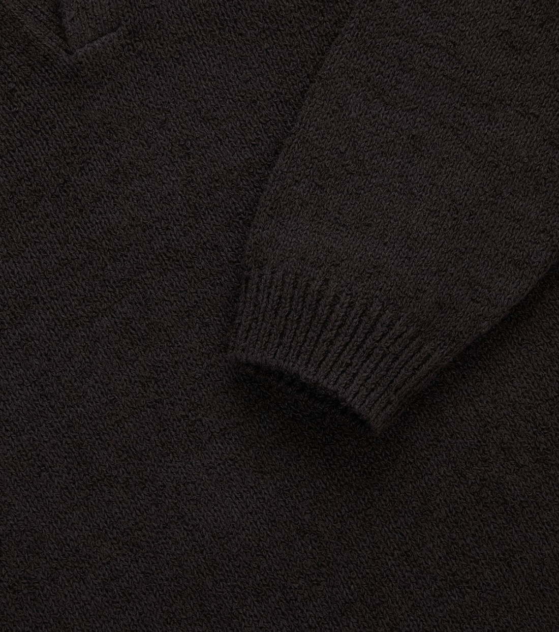 3sixteen - Long Sleeve Knit Polo in Bark Boucle