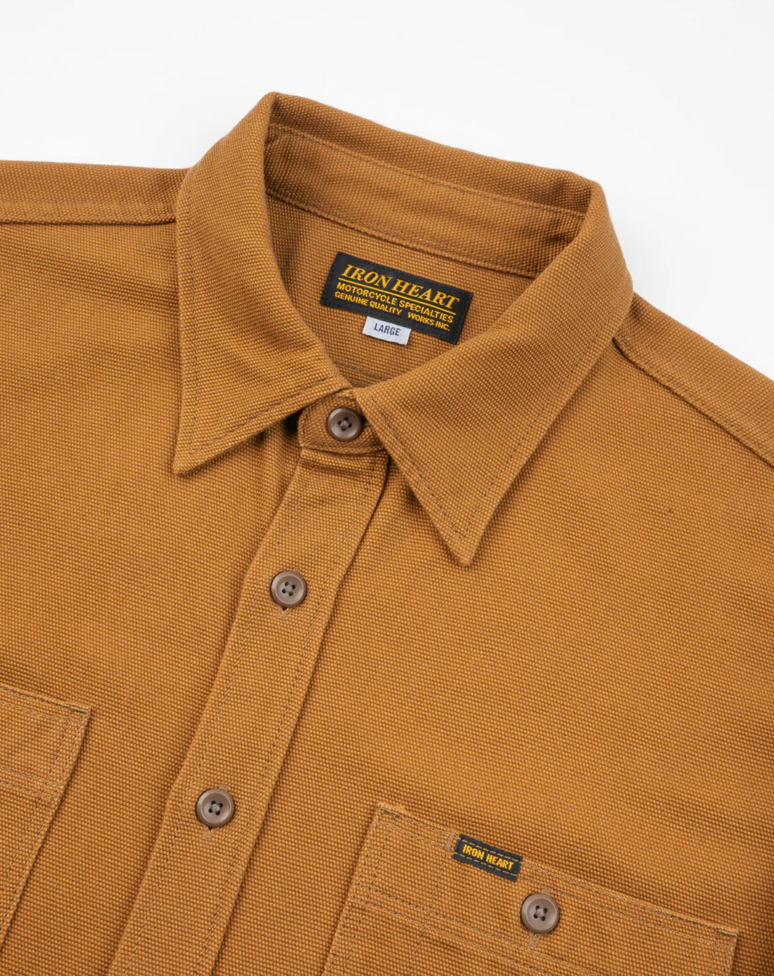 Iron Heart - 13oz Oxford Cloth Work Overshirt in Camel