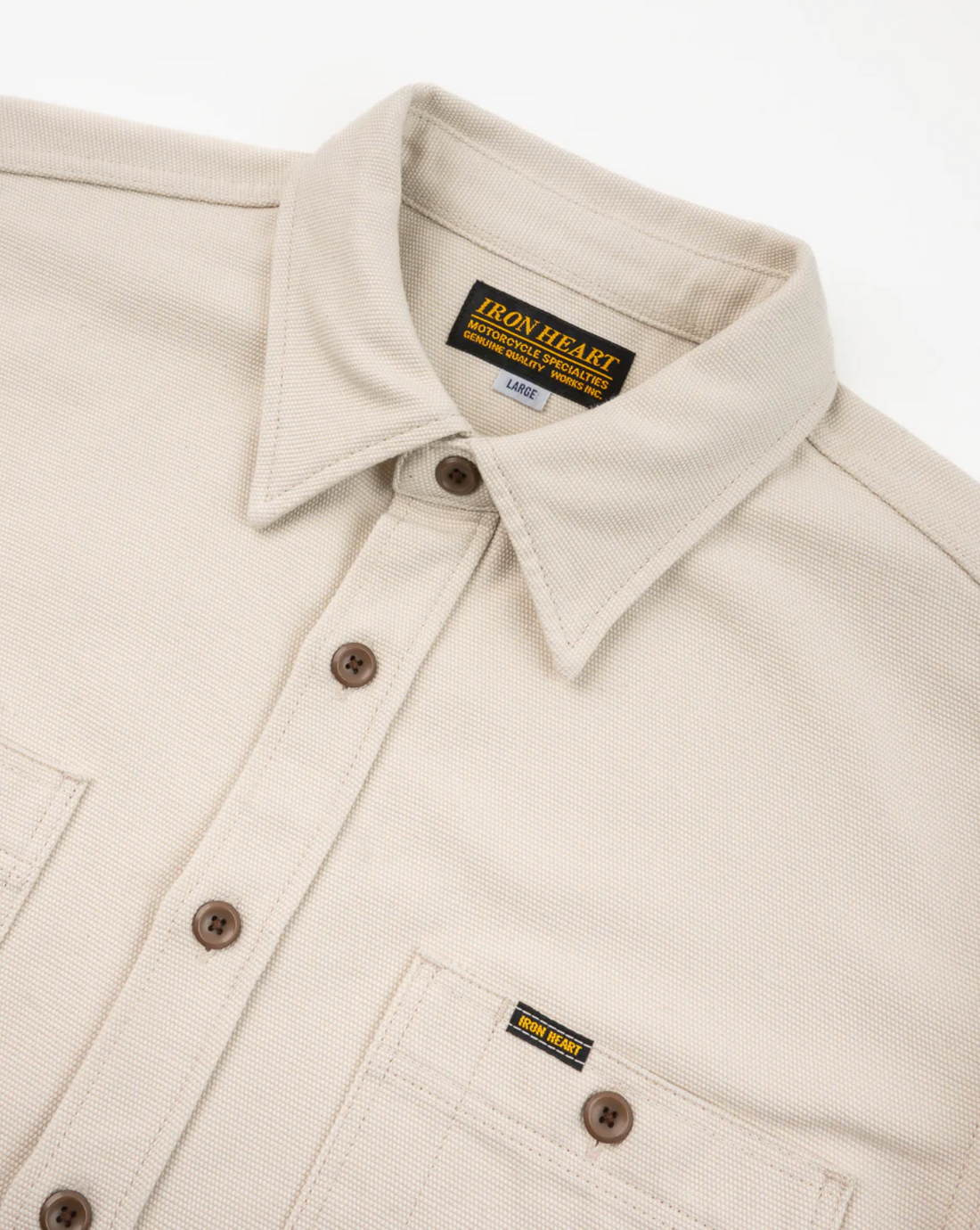 Iron Heart - 13oz Oxford Cloth Work Overshirt in Ivory
