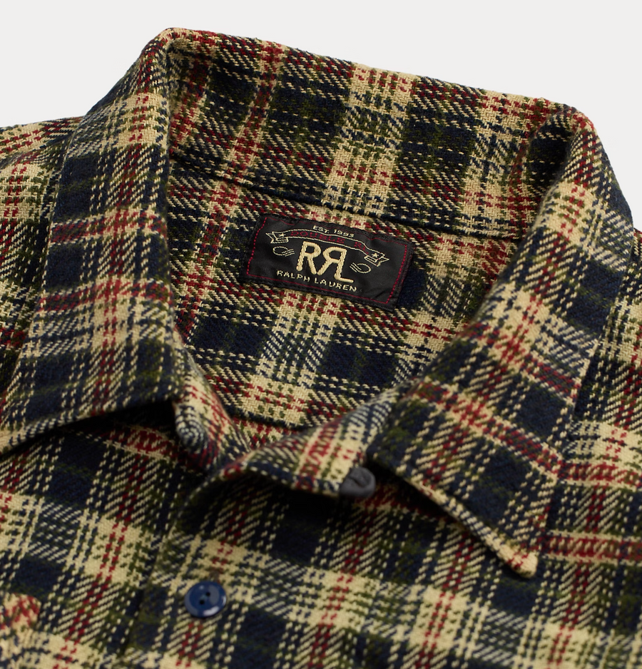 Double RL - Plaid Twill Camp Shirt in Rl 768 Navy Multi
