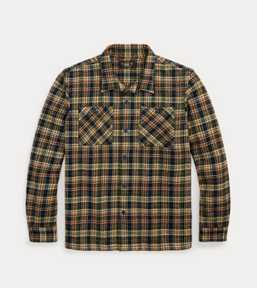 Double RL - Plaid Twill Camp Shirt in Rl 768 Navy Multi