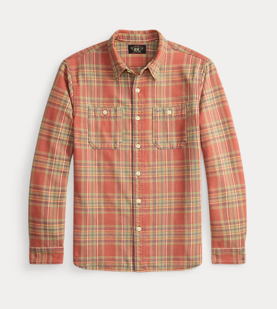 トップス RRL Tartan Plaid Twill Work Shirts M Double RL - Plaid Twill Workshirt in Red/Blue/Green – Fountainhead NY