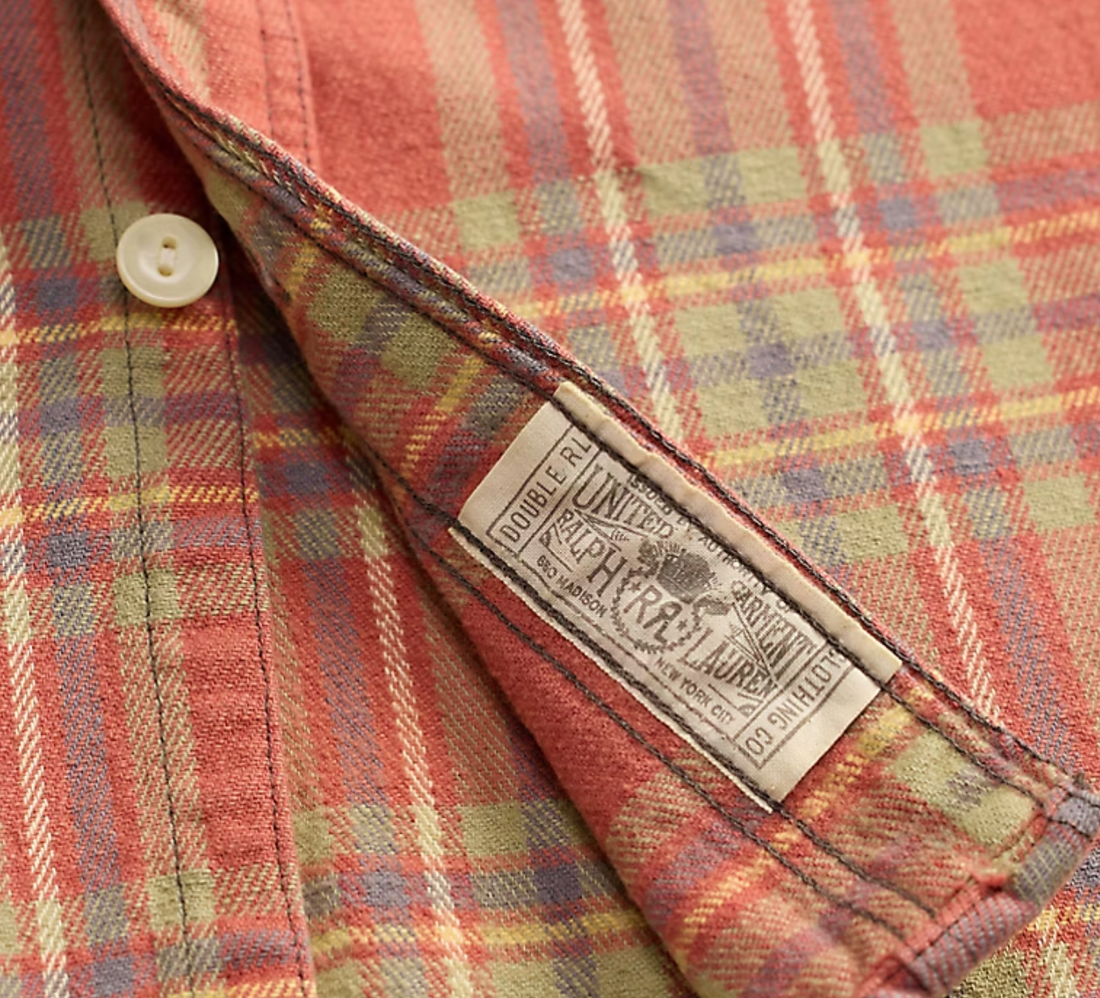 Double RL - Plaid Twill Workshirt in Red/Blue/Green