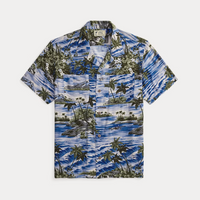 Double RL - Tropical-Print Camp Shirt in Blue Multi