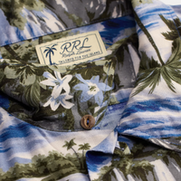 Double RL - Tropical-Print Camp Shirt in Blue Multi
