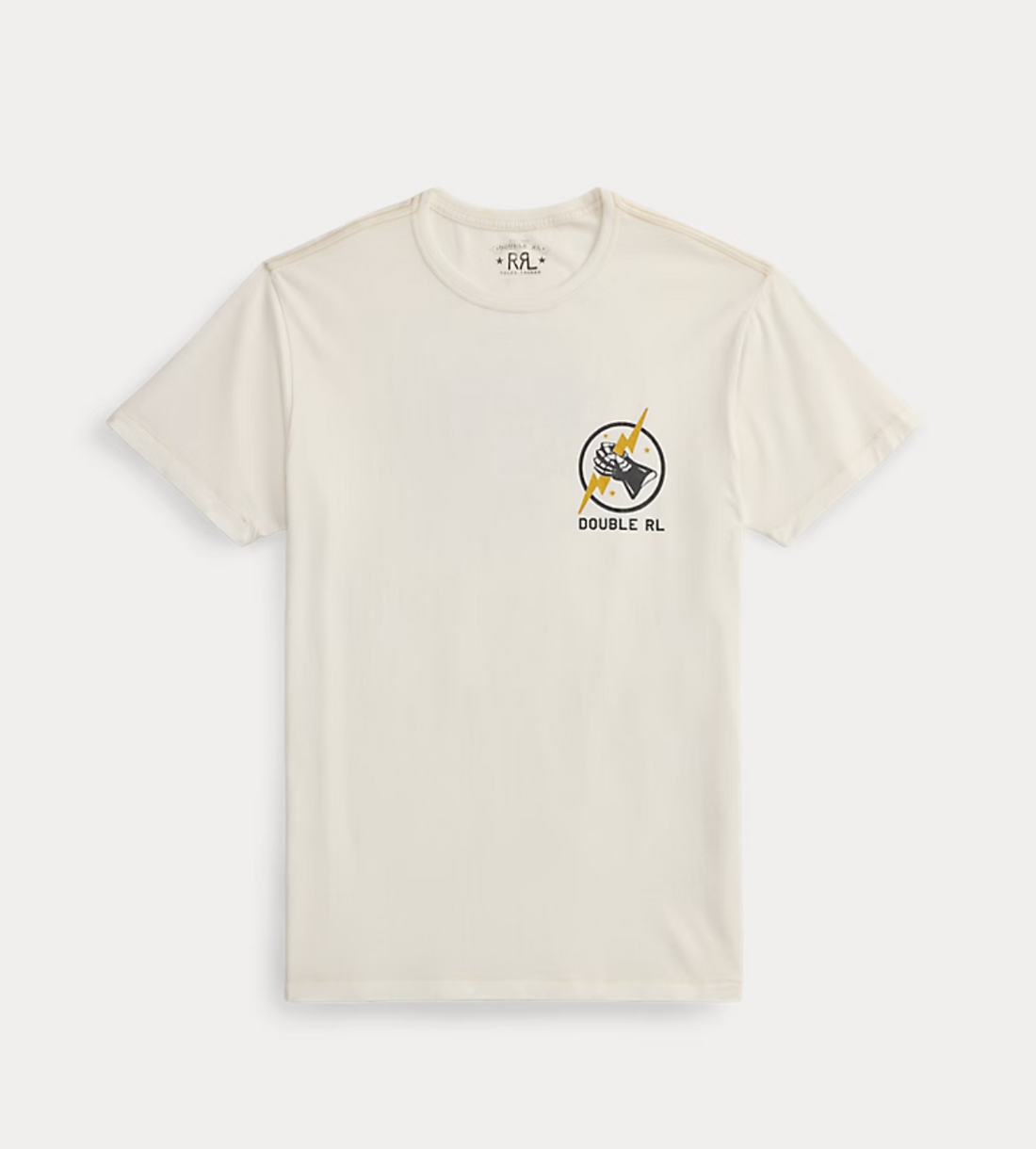 Double RL - Garment-Dyed Jersey Graphic T-Shirt in Warm White