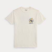 Double RL - Garment-Dyed Jersey Graphic T-Shirt in Warm White