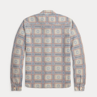 Double RL - Print Reverse-Terry Workshirt in White/Multi