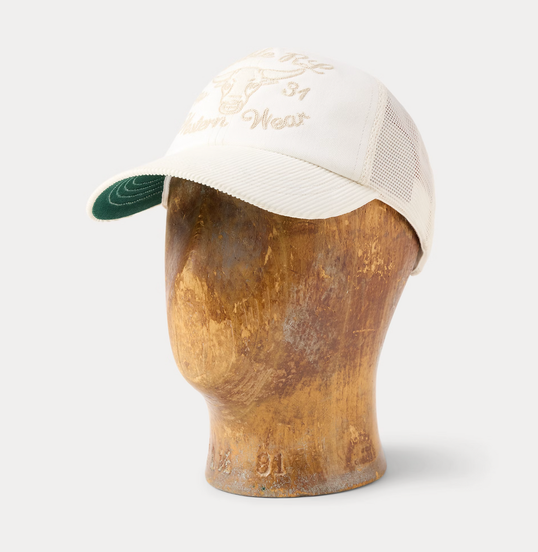 Double RL - Corduroy-Bill Twill Trucker Cap in White