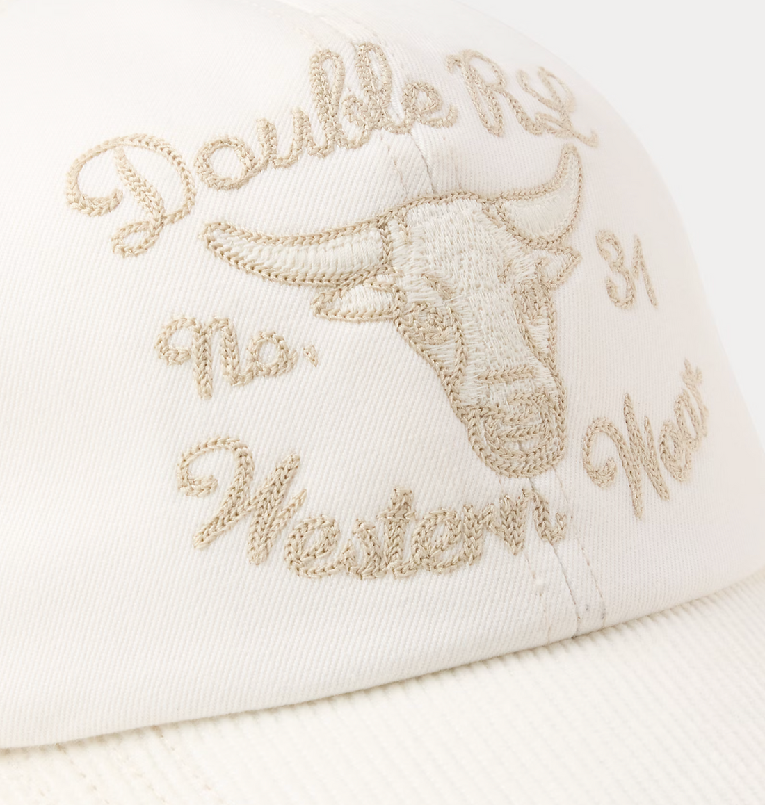 Double RL - Corduroy-Bill Twill Trucker Cap in White