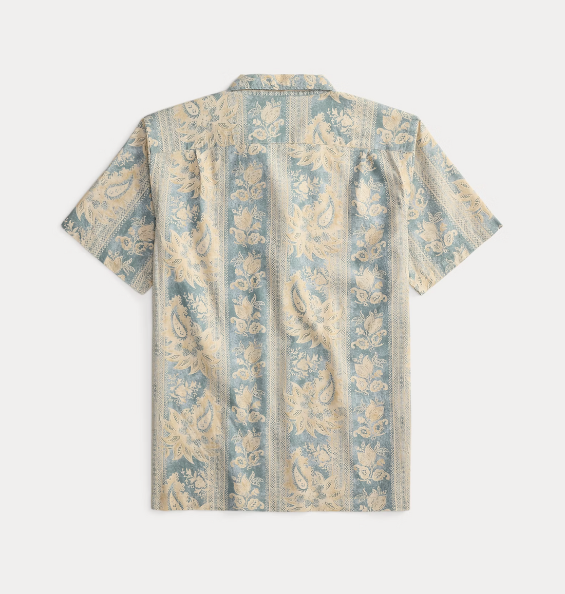 Double RL - Floral-Paisley Linen-Cotton Shirt in  Indigo Blue/Multi