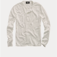 Double RL - Waffle-Knit Cotton Henley Long Sleeve Shirt