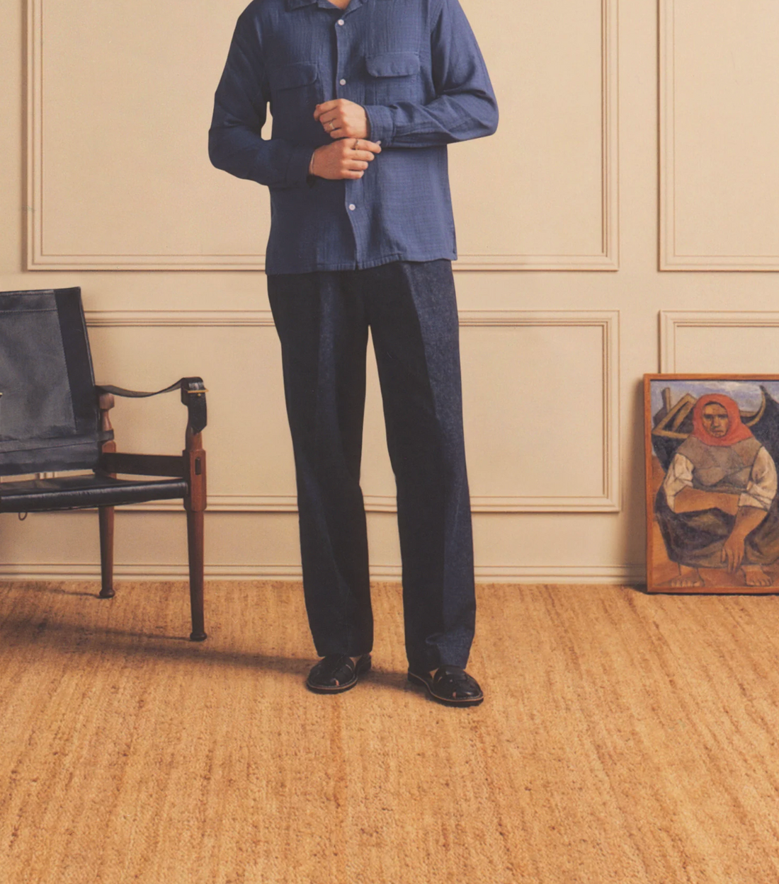 Knickerbocker - Park Denim Cotton & Linen Pant in Indigo