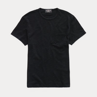 Double RL - Short-sleeve Indigo Slub Jersey Crewneck T-shirt W/ Pocket