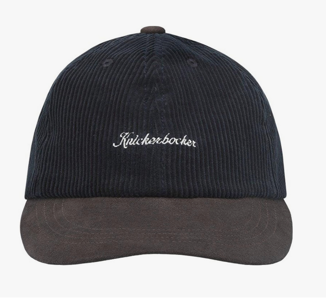 Knickerbocker - Script Corduroy Cap in Black