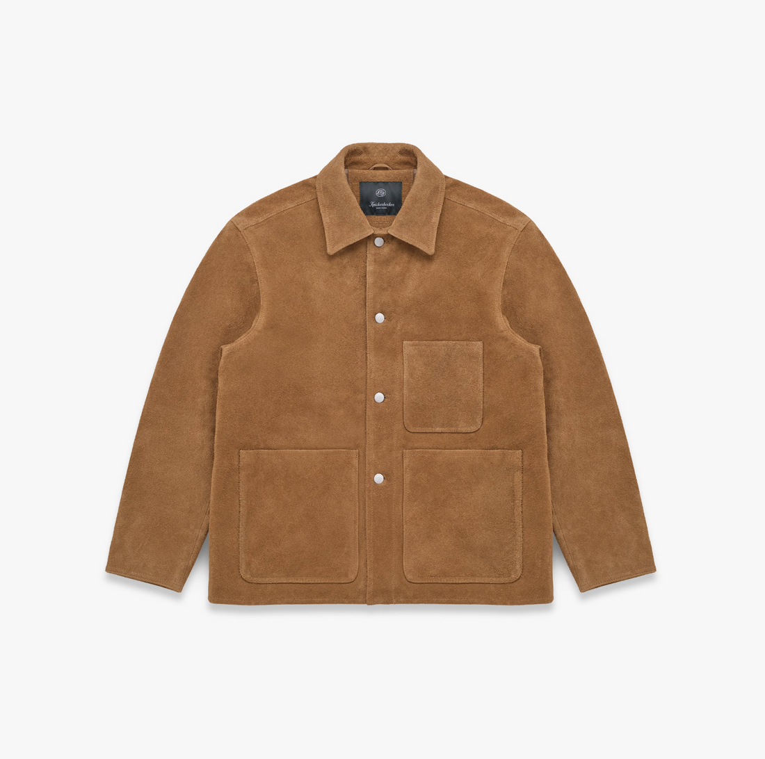Knickerbocker - Shag-Pile Suede Coat in Earth