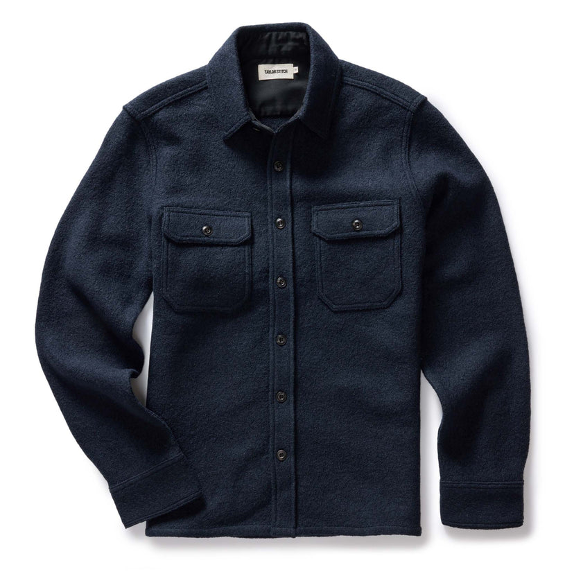 Taylor Stitch - The Connor Overshirt in Dark Navy Boucle