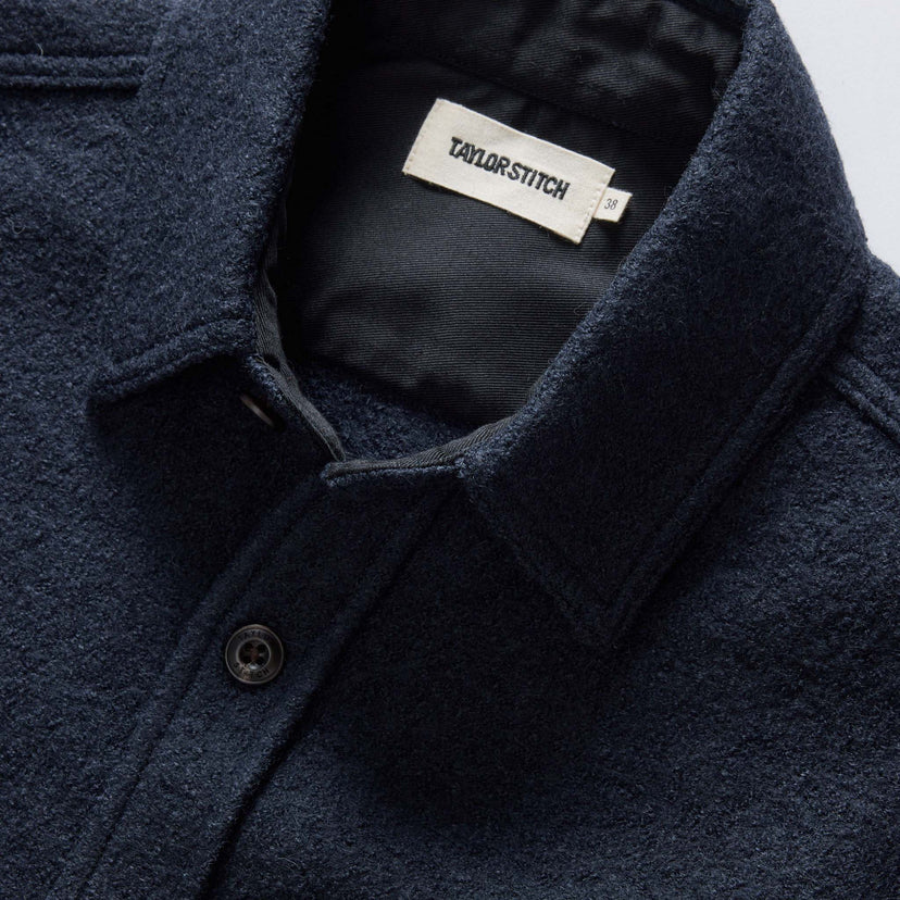 Taylor Stitch - The Connor Overshirt in Dark Navy Boucle