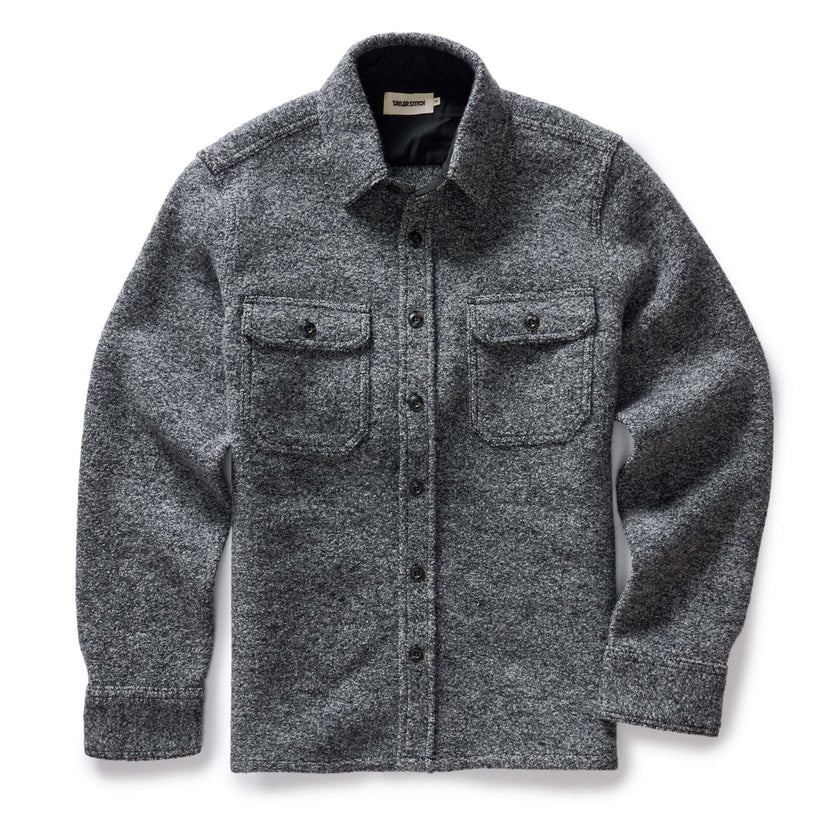 Taylor Stitch - The Connor Overshirt in Heather Ash Boucle