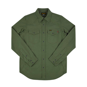 Iron Heart - 9oz Military Serge CPO Shirt in Olive