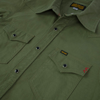 Iron Heart - 9oz Military Serge CPO Shirt in Olive