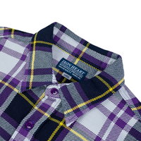Iron Heart - 9oz Selvedge American Check Work Shirt in Purple