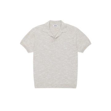 3sixteen - Knit Polo in Natural Marled Yarn