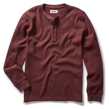 Taylor Stitch - The Organic Cotton Waffle Henley in Burgundy
