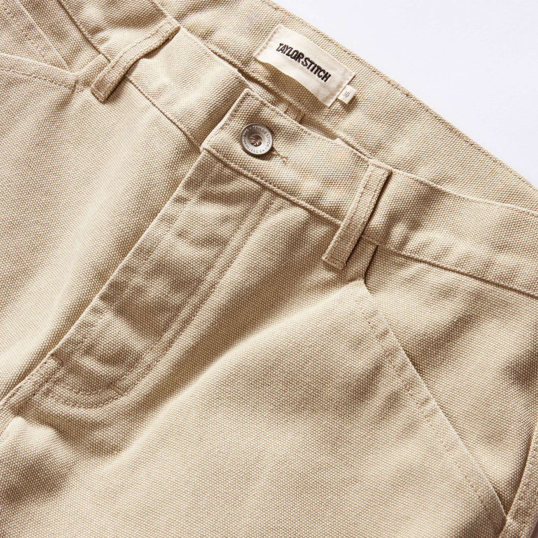 Taylor Stitch - The Camp Pant in Rinsed Light Khaki Chipped Canvas