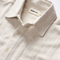 Taylor Stitch - The Short Sleeve California in Heather Ash Pointelle Stripe