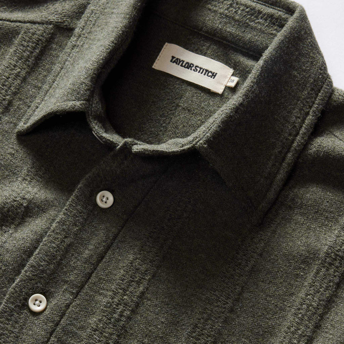 Taylor Stitch - The Short Sleeve California in Heather Olive Pointelle Stripe