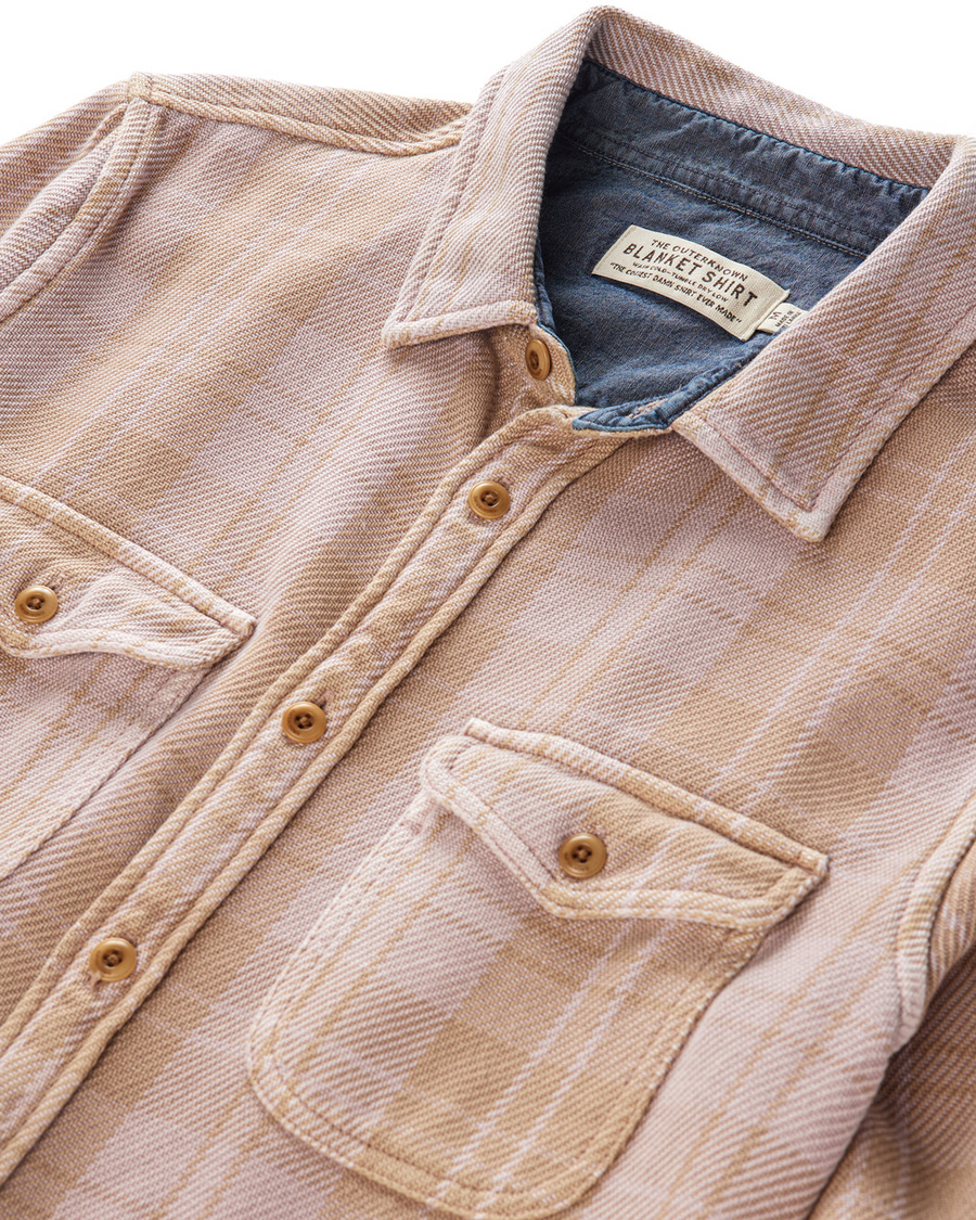 Outerknown - Blanket Shirt in Lilac Haze Latte Boxes