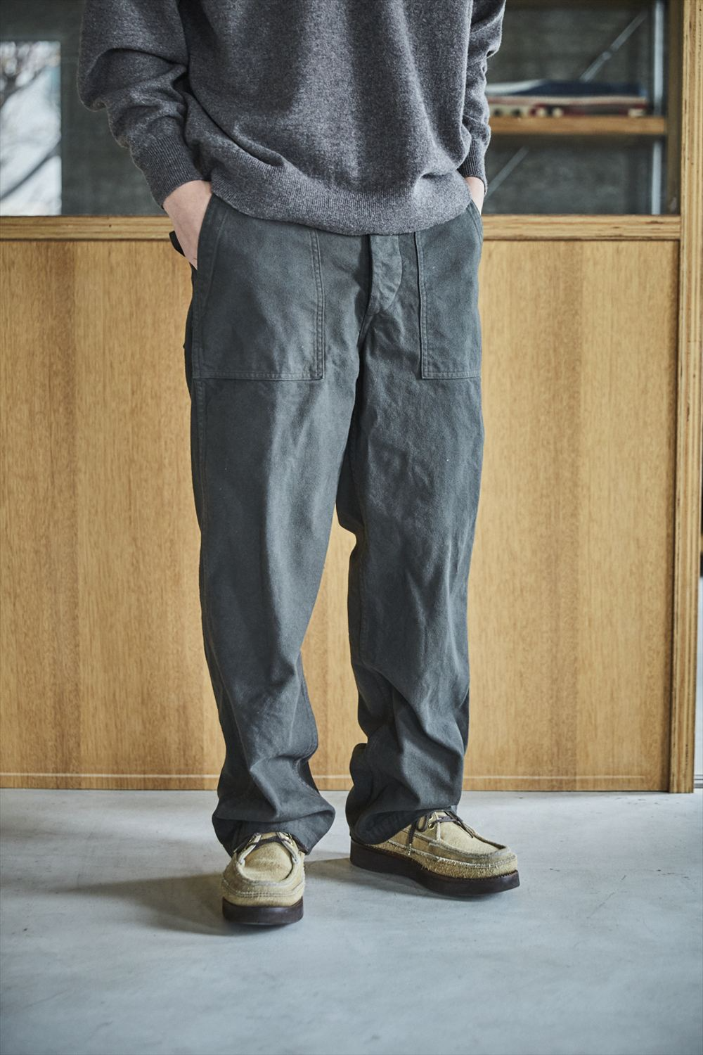 orSlow - Brushed Flannel U.S. Army Fatigue Pants (Regular Fit) - Coffee Brown