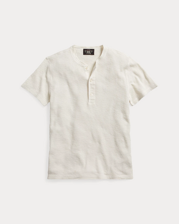 Double RL - Short-Sleeve Cotton Waffle Knit Henley