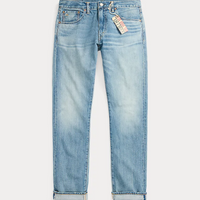 Double RL - High Slim Selvedge Jean W/ Zip - Lawton Wash