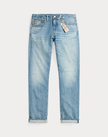 Double RL - High Slim Selvedge Jean W/ Zip - Lawton Wash