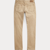 Double RL - High Slim Wide Width Denim W/ Zipper Fly - Tan Wash