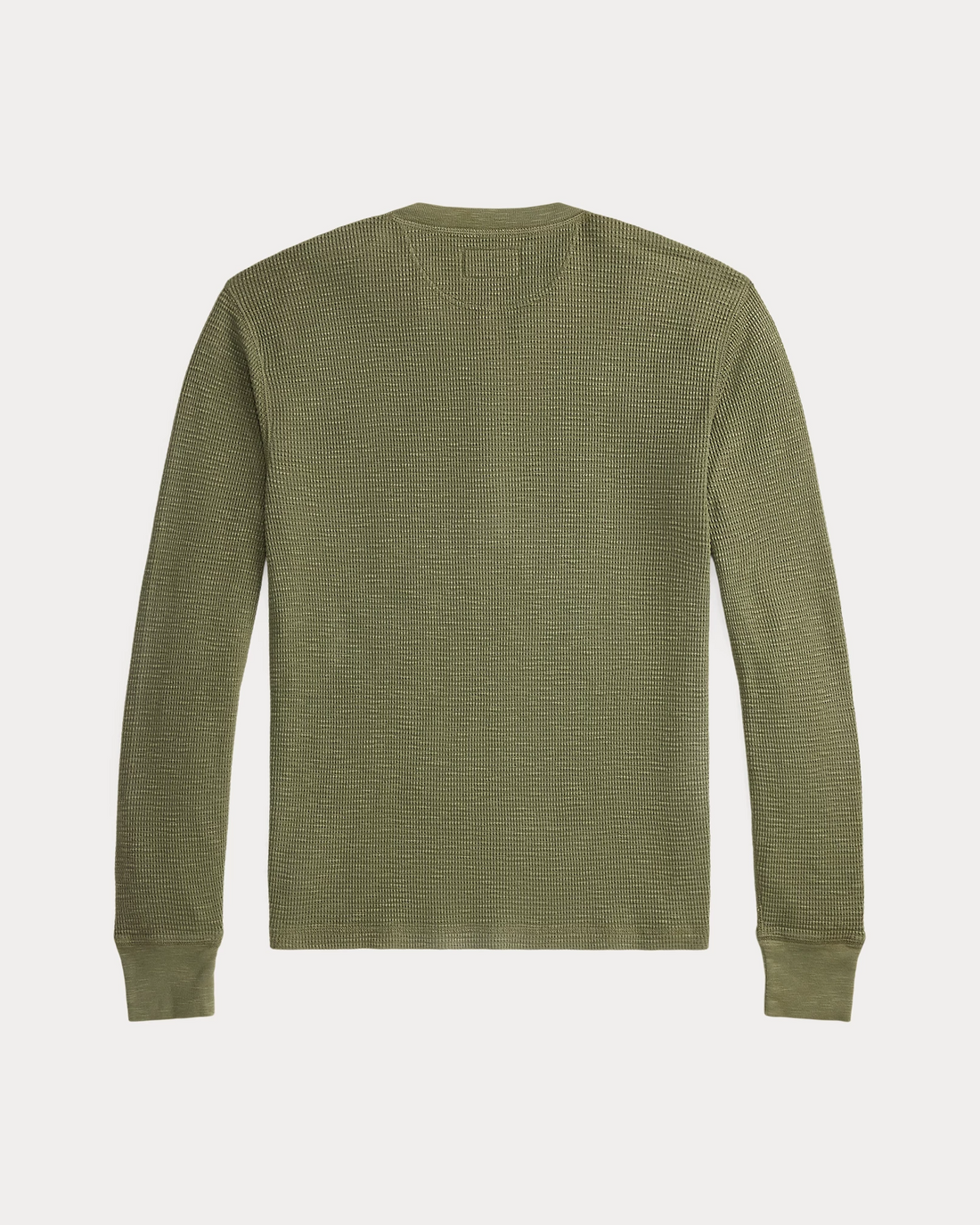 Double RL - Garment-Dyed Waffle-Knit Henley Shirt in Tree Green