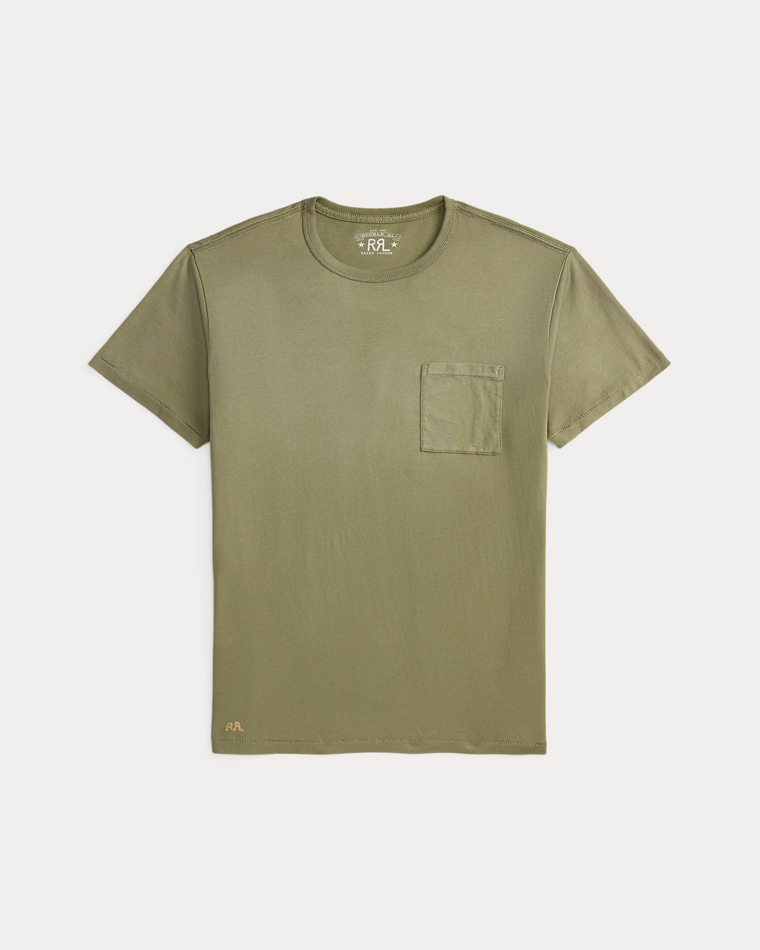 Double RL - Short-sleeve Cotton Jersey Knit Tube Pocket T-sh1rt - Valley Moss
