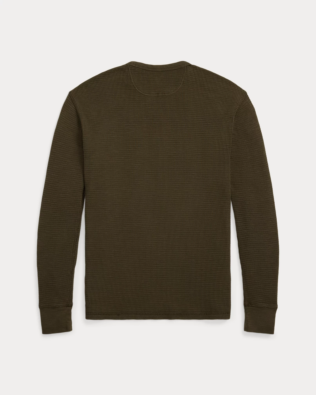 Double RL - Long-sleeve Waffle Knit Crewneck T-shirt - Olive Brown