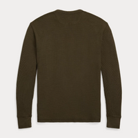 Double RL - Long-sleeve Waffle Knit Crewneck T-shirt - Olive Brown